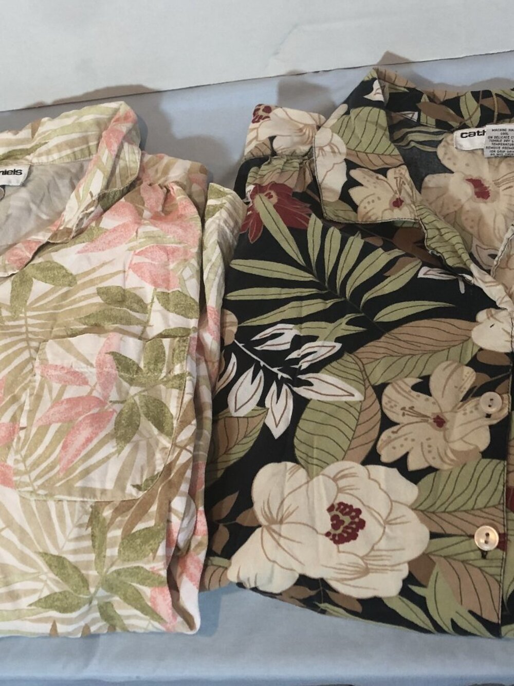 LOT of 2 Cathy Daniels 2X Floral Blouse Short Sleeve 25.5 - 26.5" Pit to Pit